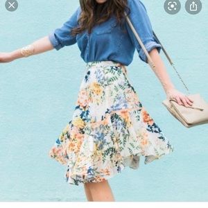 Anthropologie Ranna Gill Asymmetrical Skirt